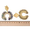 304 Stainless Steel Glass Dangle Stud Earrings EJEW-M095-12G-01-3