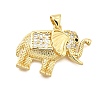 Brass Micro Pave Cubic Zirconia Pendants KK-C087-23G-1