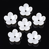 4-Petal ABS Plastic Imitation Pearl Bead Caps OACR-S020-32-2