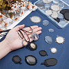 20Pcs 10 Styles Tibetan Style Antique Silver Alloy Flat Oval Pendant Cabochon Settings TIBEP-ME0001-05-3