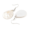 Rack Plating Brass Natural White Shell Dangle Earrings EJEW-N055-52B-2