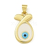 Rack Plating Brass Enamel Pendants KK-U029-12G-1