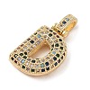 Brass Micro Pave Cubic Zirconia Pendants ZIRC-P121-01G-D-2