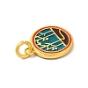 Rack Plating Alloy Enamel Pendants with Jump Ring ENAM-M048-28MG-5