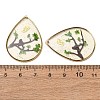 Brass & Transparent Epoxy Resin & Dried Flower Pendants RESI-G133-03G-03-3