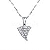 TINYSAND 925 Sterling Silver Cubic Zirconia Triangular Geometry Pendant Necklace TS-N387-S-1