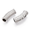 Brass Micro Pave Cubic Zirconia Tube Beads ZIRC-T004-60P-2