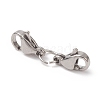 304 Stainless Steel Double Lobster Claw Clasps STAS-E163-57P-A-5