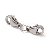 Non-Tarnish 304 Stainless Steel Double Lobster Claw Clasps STAS-E163-57P-A-5