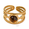 Round Natural Tiger Eye Finger Rings RJEW-Q822-15G-01-2