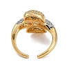 Brass Micro Pave Cubic Zirconia Cuff Rings RJEW-U030-01G-02-3