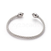 304 Stainless Steel Cuff Bangle Sets BJEW-L642-14-2