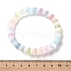 Dyed Natural Selenite Round Beaded Stretch Bracelets for Women BJEW-G731-01B-7