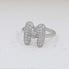 Brass Micro Pave Clear Cubic Zirconia Cuff Rings FS-WG17FF6-13-1