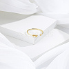 1Pc Letter Brass Rhinestone Open Cuff Rings for Women AJEW-LP0004-47N-G-3