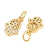 Brass Micro Pave Cubic Zirconia Charms CU-CBAB719-04G-A-2