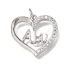 Brass Micro Pave Clear Cubic Zirconia Pendants CU-CBAEEA8-09B-P-1