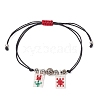 Alloy & Brass Beads Braided Bracelets BJEW-MZ00075-05-1