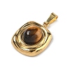 Natural Tiger Eye Pendants STAS-D209-01G-09-2