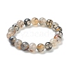 Natural Dragon Veins Agate Beaded Stretch Bracelets BJEW-D446-D-20-2