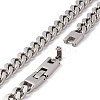 304 Stainless Steel Curb Chains Necklace for Women NJEW-E155-02P-02-4