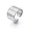 Non-Tarnish 304 Stainless Steel Snake Pattern Open Cuff Ring RJEW-S405-257P-4