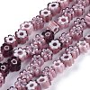 Handmade Millefiori Glass Bead Strands X-LAMP-J035-4mm-10-1