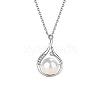 Natural Freshwater Pearl Teardrop Pendant Necklaces WG6E8E0-01-3