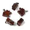 Natural Red Rainbow Jasper Pendants G-B127-02P-02-1