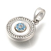 Brass Micro Pave Cubic Zirconia and Shell Pendants KK-K388-77P-01-2