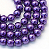 Baking Painted Pearlized Glass Pearl Round Bead Strands HY-Q003-10mm-76-1