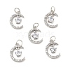 Brass Micro Pave Cubic Zirconia Pendants KK-E068-VB418-2