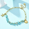 304 Stainless Steel Synthetic Turquoise Beads Bracelets BJEW-U019-02G-3