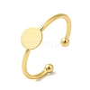 Rack Plating Brass Open Cuff Pad Ring Settings KK-F873-39G-3