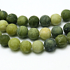 Round Frosted Natural TaiWan Jade Bead Strands G-M248-4mm-02-4