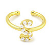Rack Plating Brass Open Cuff Rings for Women RJEW-F162-01G-S-2