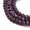 1 Strand Opaque Solid Medium Purple Color Faceted Crystal Glass Rondelle Beads Strands X-EGLA-F049A-08-3