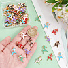   60Pcs 6 Colors Alloy Enamel Pendants ENAM-PH0002-78-3