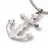 Zinc Alloy Anchor Pendant Necklace with 304 Stainless Steel Chains NJEW-C007-12AS-3