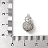 Brass Silver Micro Pave Clear Cubic Zirconia Screw Clasps KK-U052-40P-3