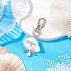 Angel Alloy & Natural Shell Pendant Decorations HJEW-JM02016-01-2