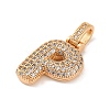 Brass Micro Pave Cubic Zirconia Pendants KK-C076-29P-G01-2