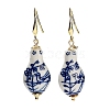 Gourd Porcelain Dangle Earrings EJEW-G398-04-1