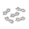 Brass Micro Pave Clear Cubic Zirconia Connector Charms KK-E068-VB377-4