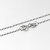 Anti-Tarnish Trendy Rhodium Plated 925 Sterling Silver Ball Chain Necklaces STER-M050-1.0B-09-2