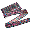 10 Yards Ethnic Style Polyester Jacquard Flower Ribbons SRIB-WH0011-195-1