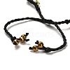 Natural Yellow Quartz & Peridot & Synthetic Hematite Nuggets Braided Bead Bracelet BJEW-B073-01C-4