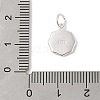 925 Sterling Silver Enamel Flat Round with Heart Charms with Jump Rings and 925 Stamp STER-D288-04S-04-3