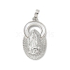 Brass Pave Natural White Shell Religion Pendants KK-S522-23P-D-1
