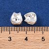 Brass Micro Pave Clear Cubic Zirconia Beads KK-S389-19S-3